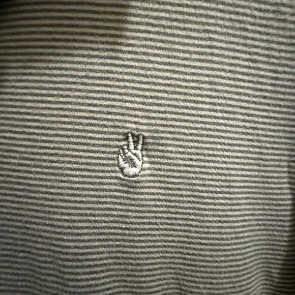 John Varvatos USA Peace Sign Soft Polo Shirt Mens Small Gray - Picture 2 of 5